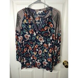 Jodiful Woman's S blouse Boho Floral Balloon Sleeve V Neck